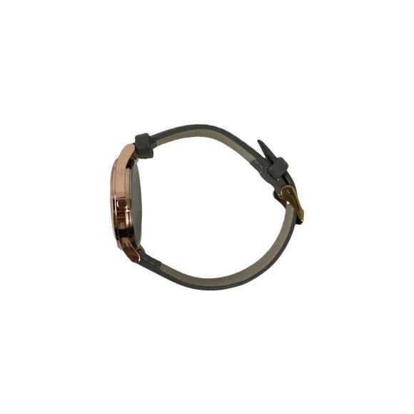 NWOT MONROE SOLÉROSE WATCH CHARCOAL LEATHER ROSE GOLD - Picture 13 of 16